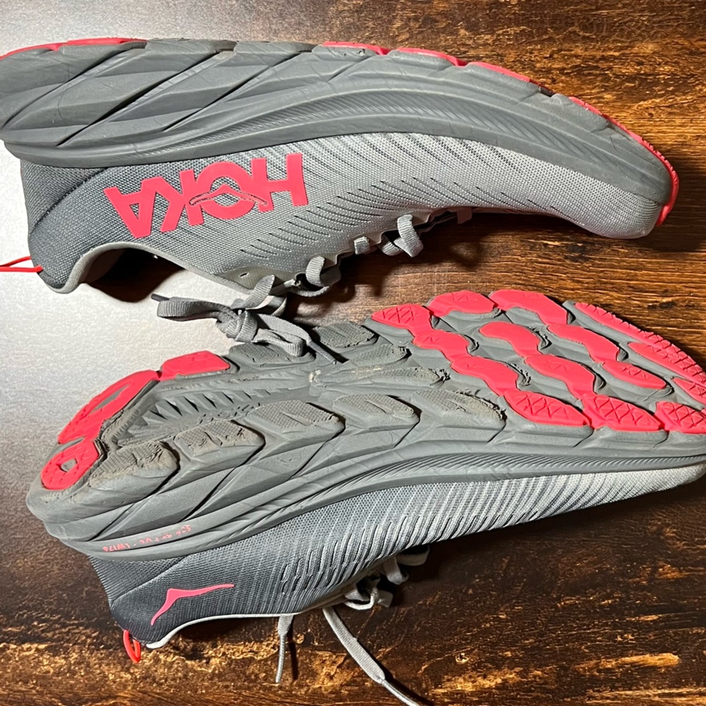 Hoka Rincon 3 running shoe in a grey. - Picture 3 of 13